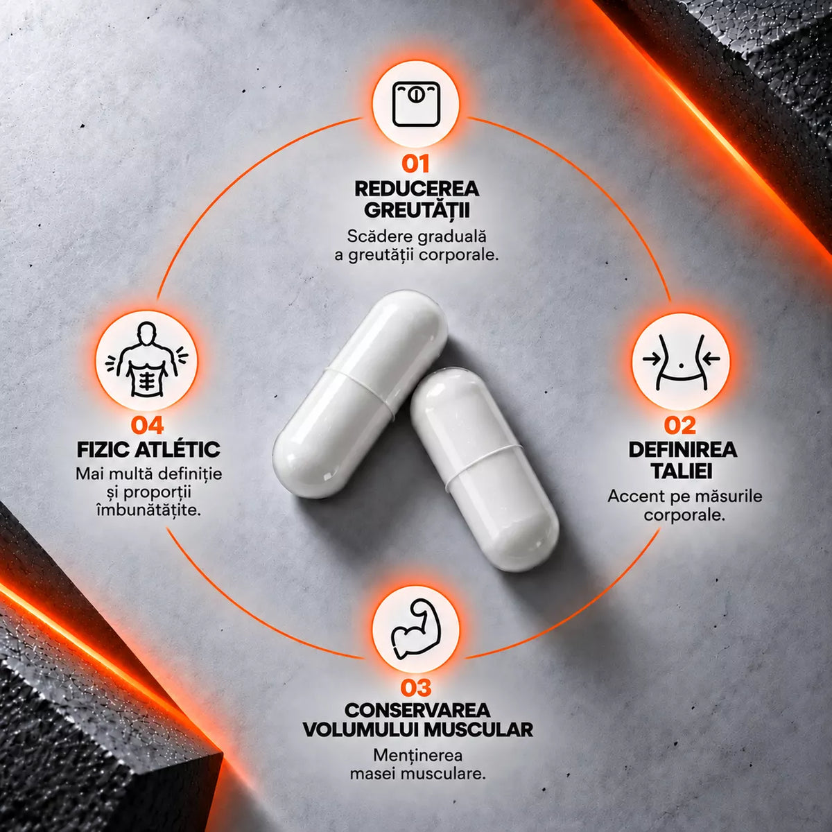 infografica fitness cu capsule si beneficii